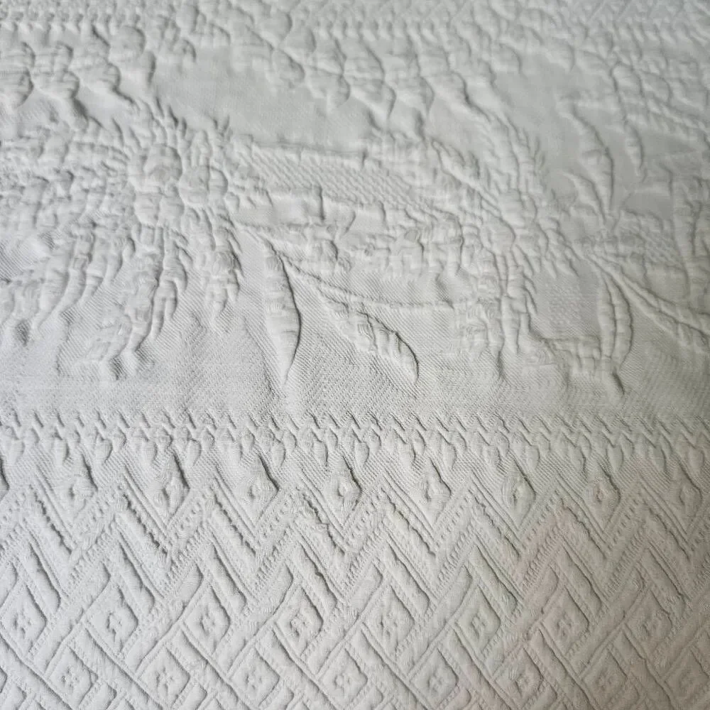 Antique white quilted coverlet. 80X78. Cottagecore, grannycore.
